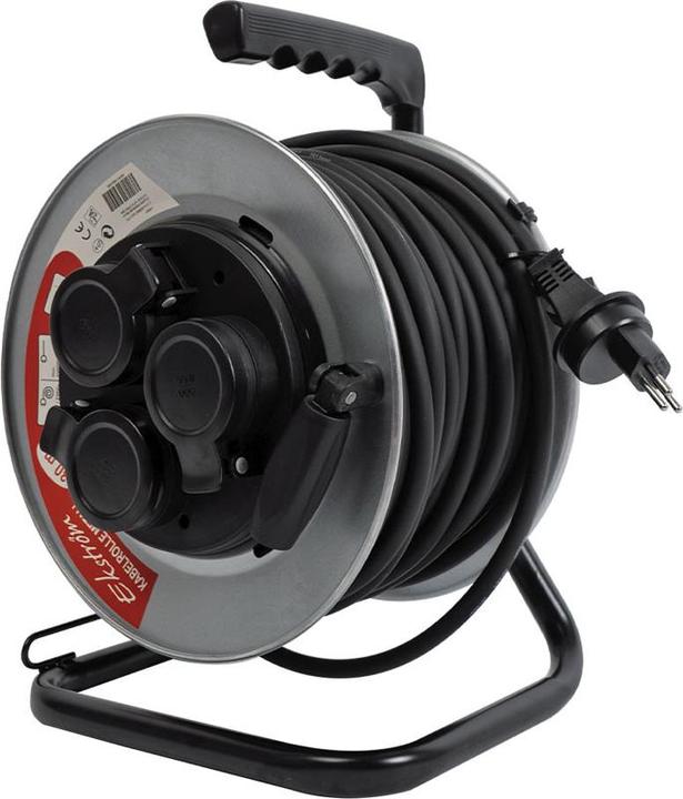 Actual product image Ekström Kabelrolle Metall 3xT13 & 1xT13 IP55 30M (30 m, 1.50 mm²)