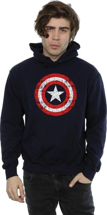 Immagine prodotto Avengers Captain America Scratched Shield Felpa con Cappuccio Uomo (XXL)