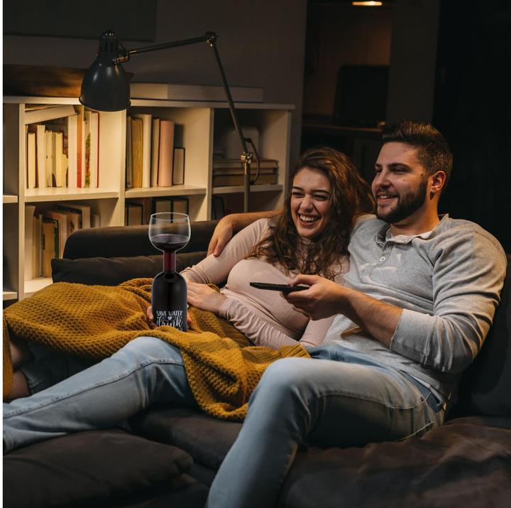 Immagine prodotto Relaxdays Bottiglia di vino (75 cl, 1 Occhiali, Bicchieri da vino rosso)