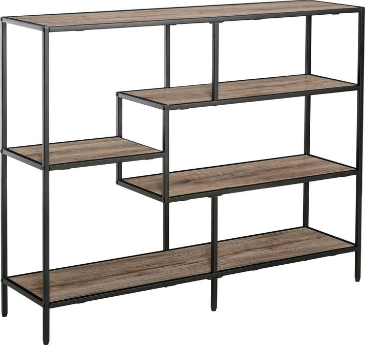 Actual product image Swisshandel24 Standing shelf, bookshelf, storage shelf, industrial style, filing shelf, kitchen shelf, P2 (120 x 32 x 95 cm)