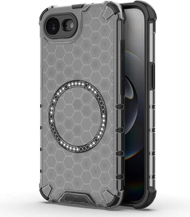Actual product image Techsuit - HoneyComb Shield MagSafe - iPhone 16e - Black (Apple iPhone 16e)