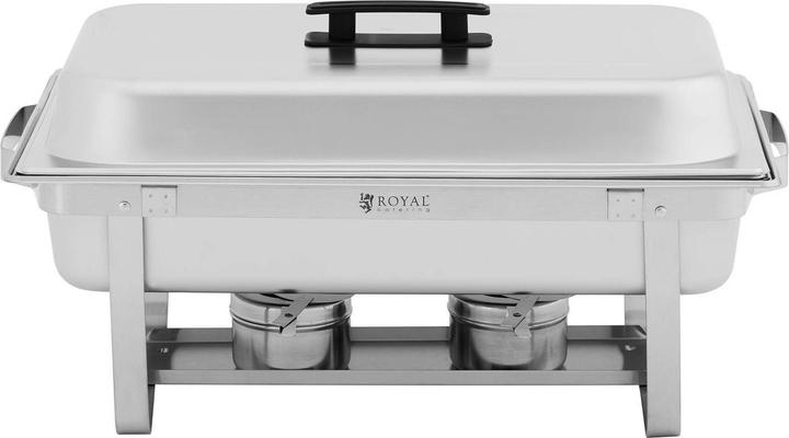 Produktbild Royal Catering Chafing Dish Warmhaltebehälter Rechaud 9 l 2 Brennstoffhalter 500 x 300 x 60 mm