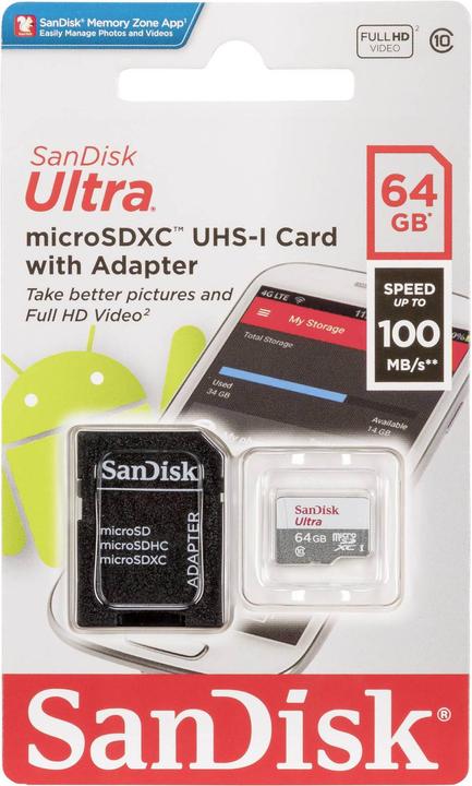 Produktbild SanDisk Ultra Lite microSDXC (64 GB, microSDXC, U1, UHS-I)