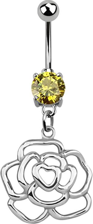 Produktbild Star Piercing Banane silber mit Anhänger Rose gelb (ohne Messing, Chirurgenstahl 316L, 925 Sterlingsilber)