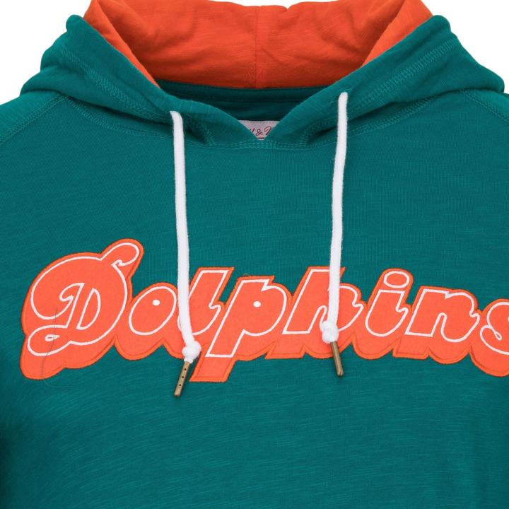 Immagine prodotto Mitchell & Ness Felpa con cappuccio in maglia fiammata - Miami Dolphins (XXL)