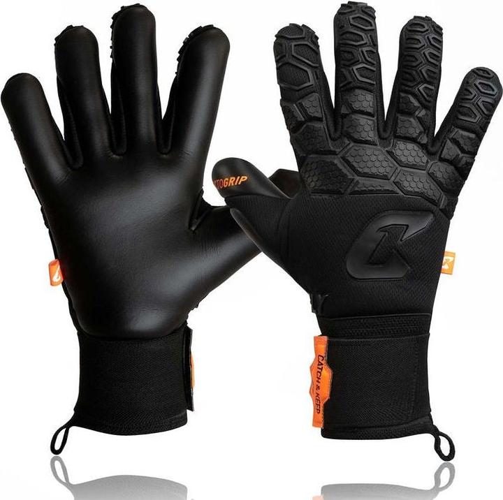 Produktbild Catch & Keep Fussballhandschuhe Fly Dark Soul Gr. 9 Schwarz Torwart Keeper Goalie Handschuhe (9)
