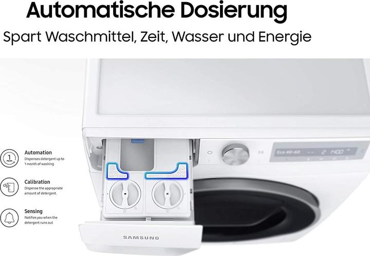 Produktbild Samsung Autodose 6000 Series WW80T534AAX/S2 Waschmaschine Freistehend Frontlader B (8 kg, Links)