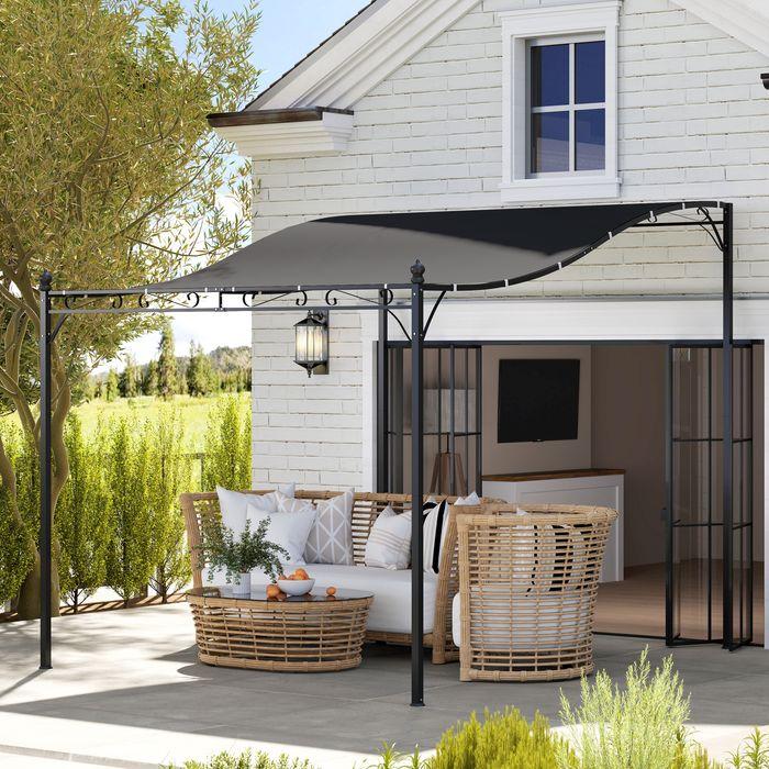 Produktbild Swisshandel24 2,5x3m Pergola, Wandmontage, Ablauflöcher, Schattendach, Dunkelgrau (248 cm, 298 cm)