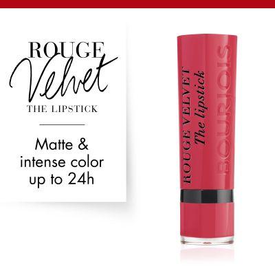 Actual product image Bourjois Paris Rouge Velvet Lūpdažis Lipstick 04 2.4g (04 Hip Hip Pink)