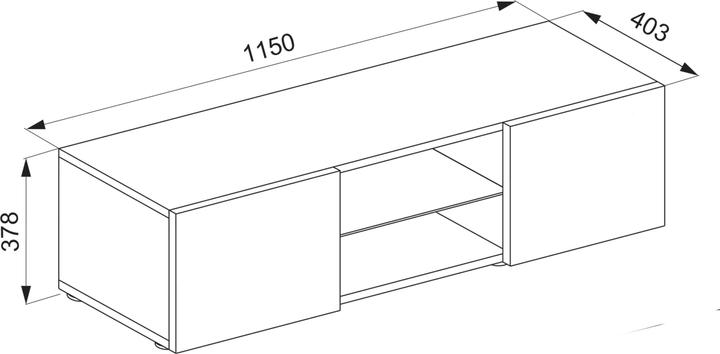 Actual product image VCM Wood TV wall lowboard television cabinet Jusa (115 x 36 x 40 cm)