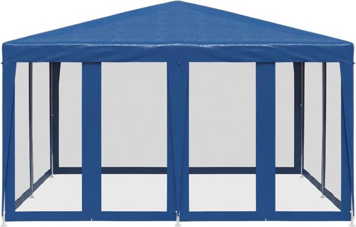 Produktbild VidaXL Partyzelt Pavillon Festzelt mit 8 Mesh-Seitenteilen Blau 4x4m HDPE (400 cm, 400 cm)