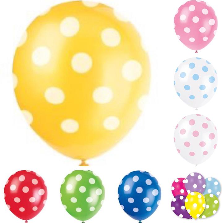 Produktbild Unique Luftballons Rot mit weissen Punkten