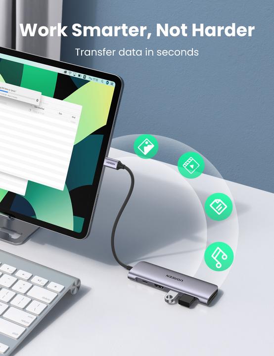 Produktbild Ugreen USB-C Hub 6in1 (USB-C, 6 Ports)