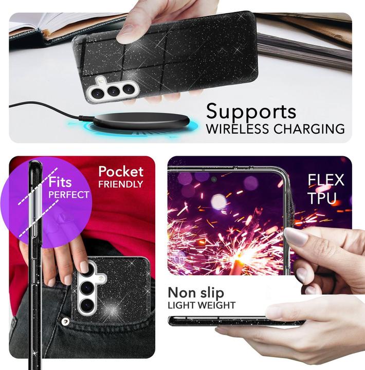 Actual product image Nalia Glitter hybrid cover (Samsung Galaxy S24)