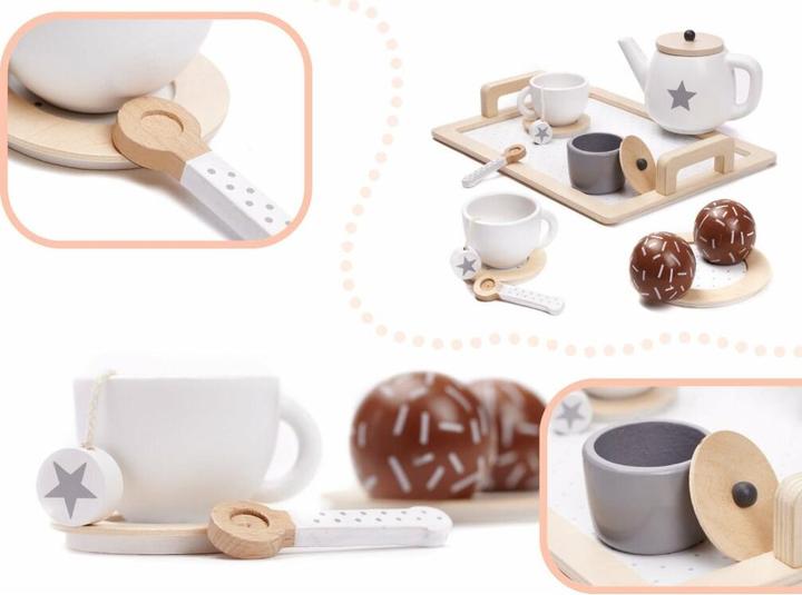 Produktbild Ikonka Kaffeeservice aus Holz fuer 2 Personen