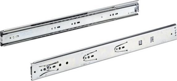Produktbild Hettich Schubladenschiene Vollauszug 450 mm mit Anschlagdämpfung chromatiert 9126922 2 Stück