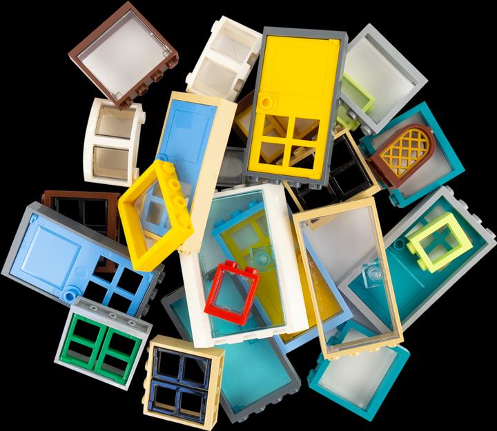 Actual product image LEGO Windows and Doors mixed - 100 pieces - House, Building, City, City - NEW (LEGO Accessories)