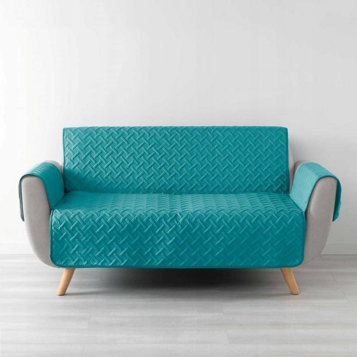Produktbild Douceur D'intérieur Gesteppter Sofaschoner, Petrol, 279 x 179 cm