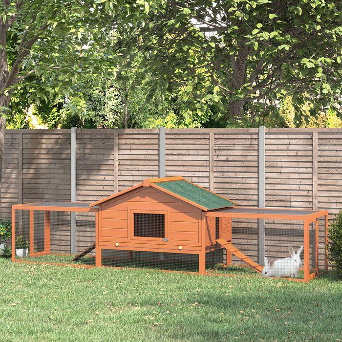 Produktbild Swisshandel24 Kaninchenstall Kaninchenkäfig 100 x 68 x 59cm Kleintierstall mit Freigehege XXL