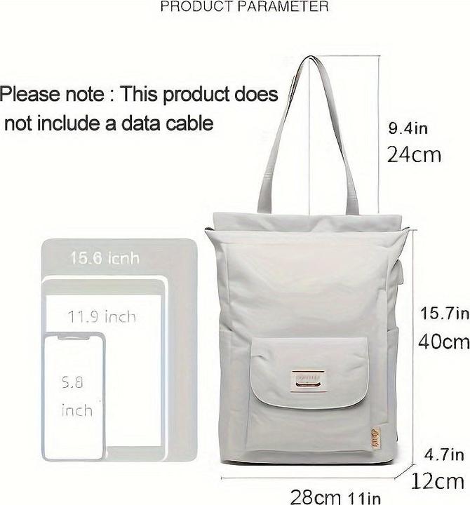 Produktbild Only-Bags.Store Unisex-Rucksack, lässige Umhängetasche mit USB-Ladeanschluss, Schulranzen, Daypack für