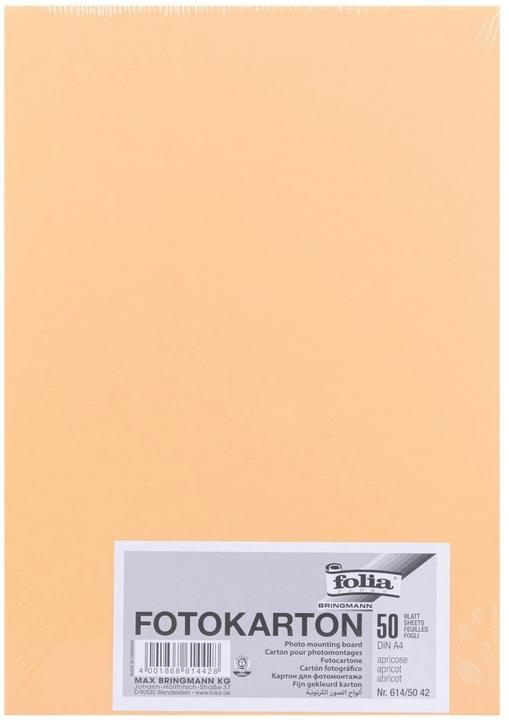 Produktbild Folia Fotokarton A4, Aprikose, 50 Stück (300 g/m², 1 x)