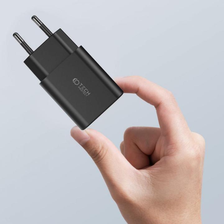 Image du produit Tech-Protect C35W 2x USB-C PD Chargeur réseau 35W avec câble USB-C / USB-C - blanc (35 W)