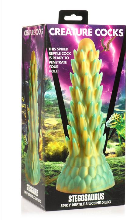 Actual product image Creature Cocks Stegosaurus - Spiky Reptile Silicone Dildo