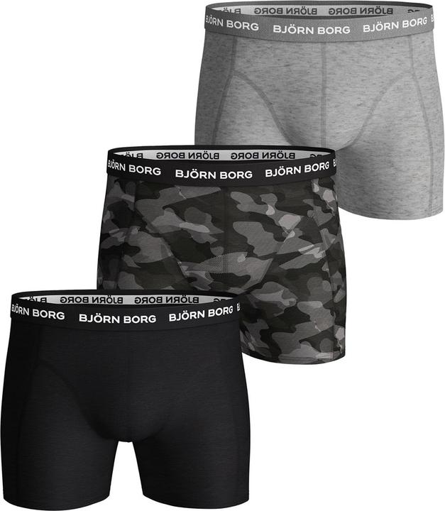 Produktbild Björn Borg Boxershorts Casual Stretch 'BB Shadeline' (S, 3er Pack)