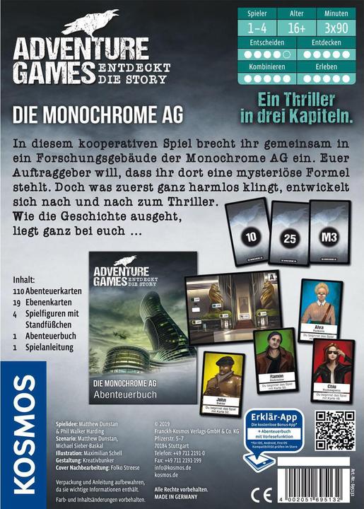 Produktbild Kosmos Adventure Games - Die Monochrome AG (Deutsch)