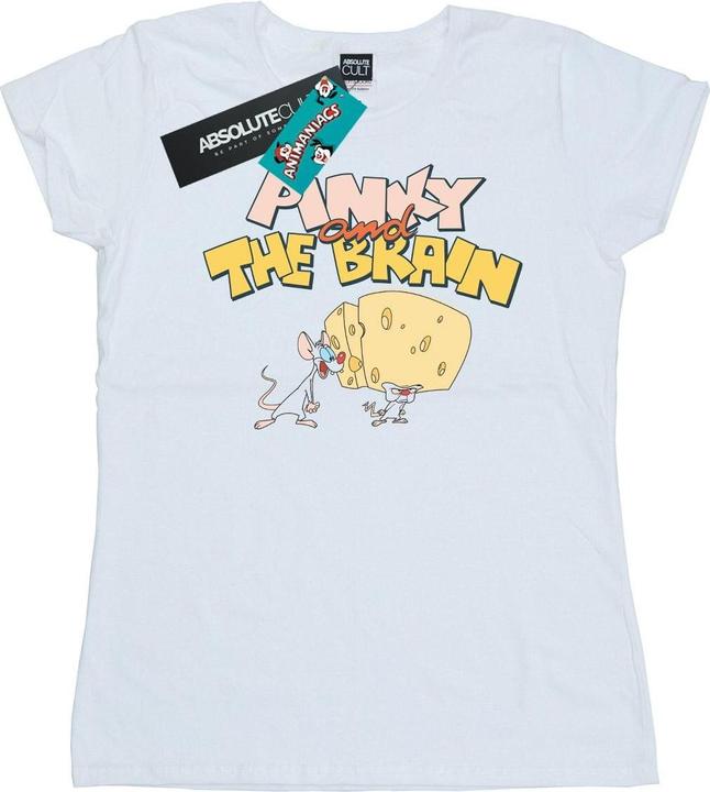 Actual product image Universal Textiles Womens/Ladies Pinky And The Brain Cheese Head Cotton T-Shirt (S)