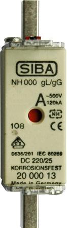 Produktbild Siba SIKRING NH000 100A gG 500V - (10 stk.) (NH-DIN Sicherung, 100 A)