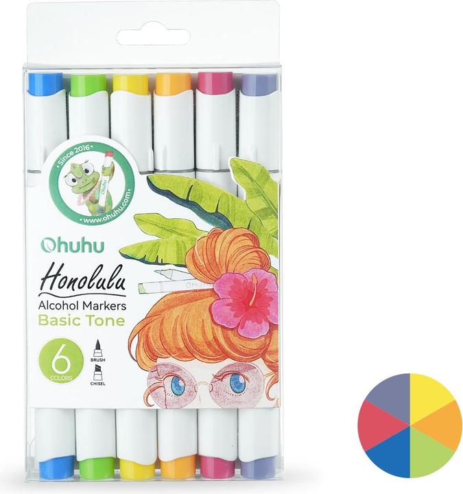 Produktbild Ohuhu Honolulu Kunstmarker (6 Stk.) - Grundfarben (Mehrfarbig, 6 x)