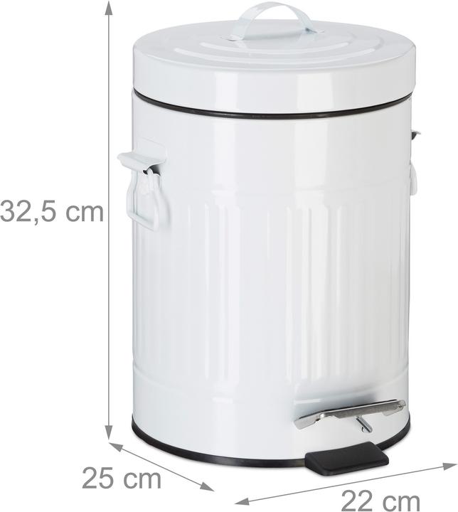 Image du produit Relaxdays Poubelle à pédale vintage (12 l)