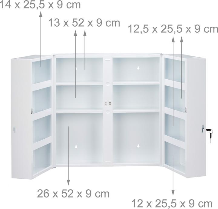Produktbild Relaxdays Medizinschrank (52.5 x 19.5 x 53 cm)