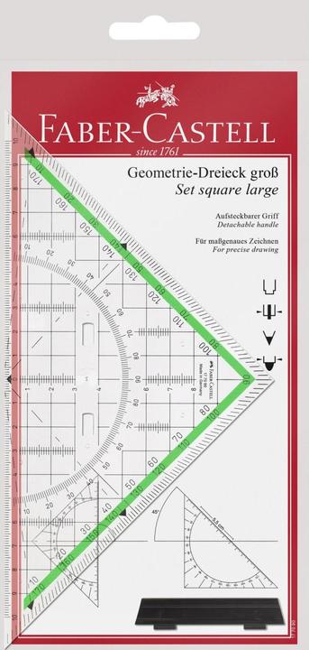 Actual product image Faber-Castell Geo triangle 20 cm with handle (227 mm)