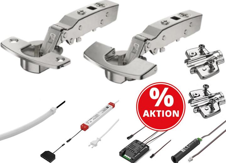 Hettich Aktions-Set Topfbänder Sensys 8645i inkl. Montageplatte 8099 u