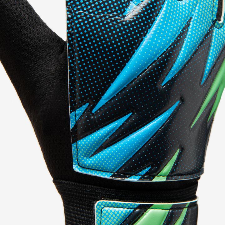Actual product image Kipsta Kids' resistant gloves First Blue/green (5)