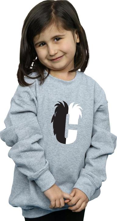Actual product image Disney Girls Alphabet C Is For Cruella De Vil Sweatshirt (140, 146)