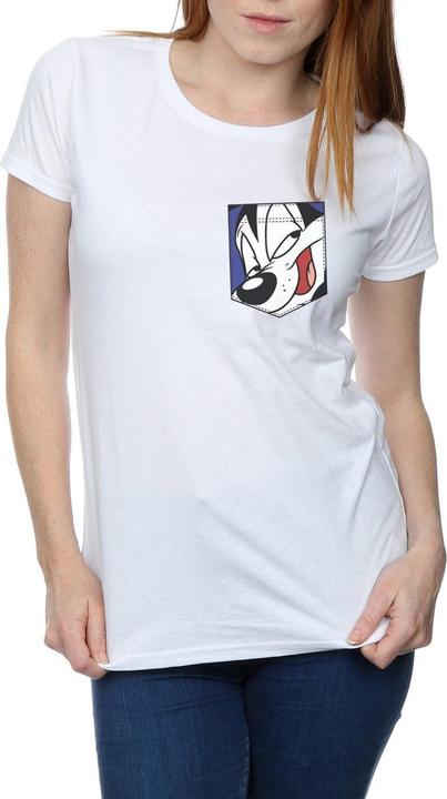 Image du produit Looney Tunes - T-shirt PEPE LE PEW FACE FAUX POCKET - Femme (XL)