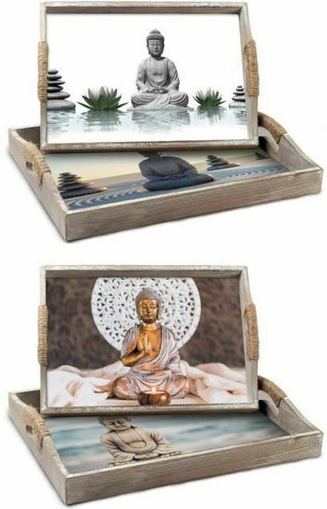 Produktbild DKD Home Decor Tablettset 40 x 30 x 6 cm Holz MDF (2 Stück)
