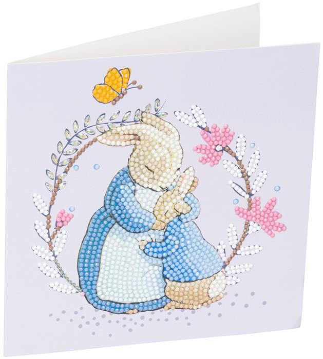 Image du produit Craft Buddy Pierre Lapin et sa mère, carte 18x18cm Crystal Art