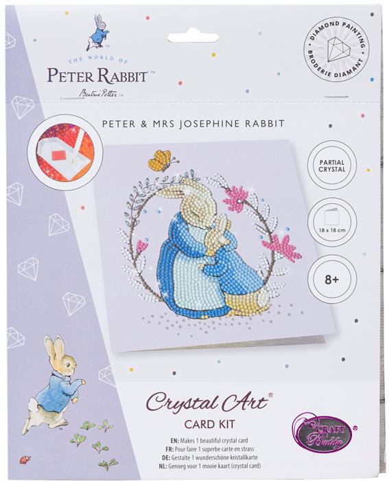 Image du produit Craft Buddy Pierre Lapin et sa mère, carte 18x18cm Crystal Art