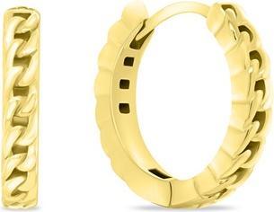 Brilio Silver - Stylish gold-plated hoop earrings EA991Y