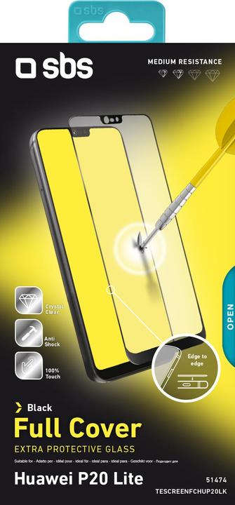 Produktbild SBS Glas Displayschutz Full Cover für Huawei P20 Lite (1 Stück, Huawei P20 Lite)