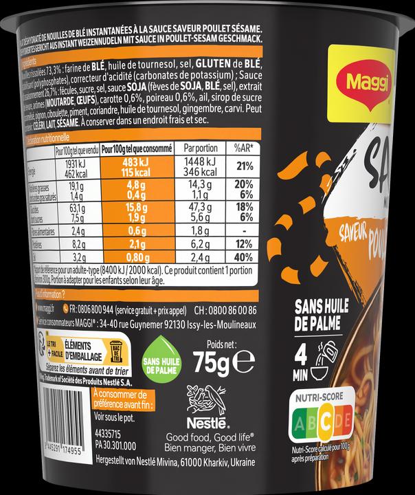 Immagine prodotto Maggi Pasto pronto Saucy Noodle Pollo al Sesamo 75 g (90 g)