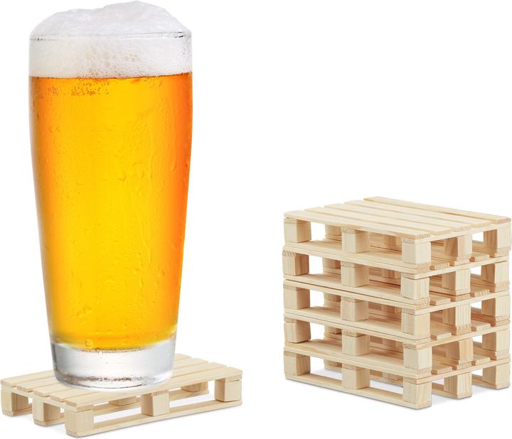 Immagine prodotto Relaxdays Mini Pallet Sottobicchieri, Set da 6 (6 x, Sottobicchiere in vetro)