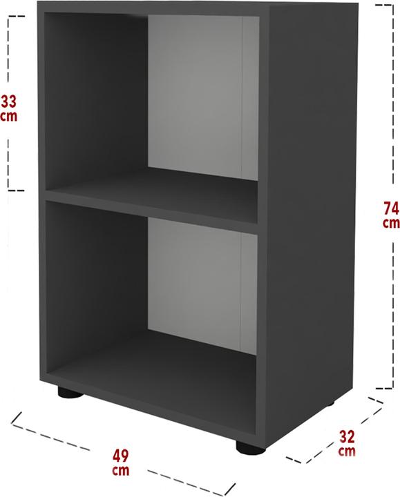 Produktbild VCM Holz Büro Stand Regal Bücher Ordner Aktenregal Ordnerregal Bücherregal Ulas 2f (49 x 32 x 74 cm)