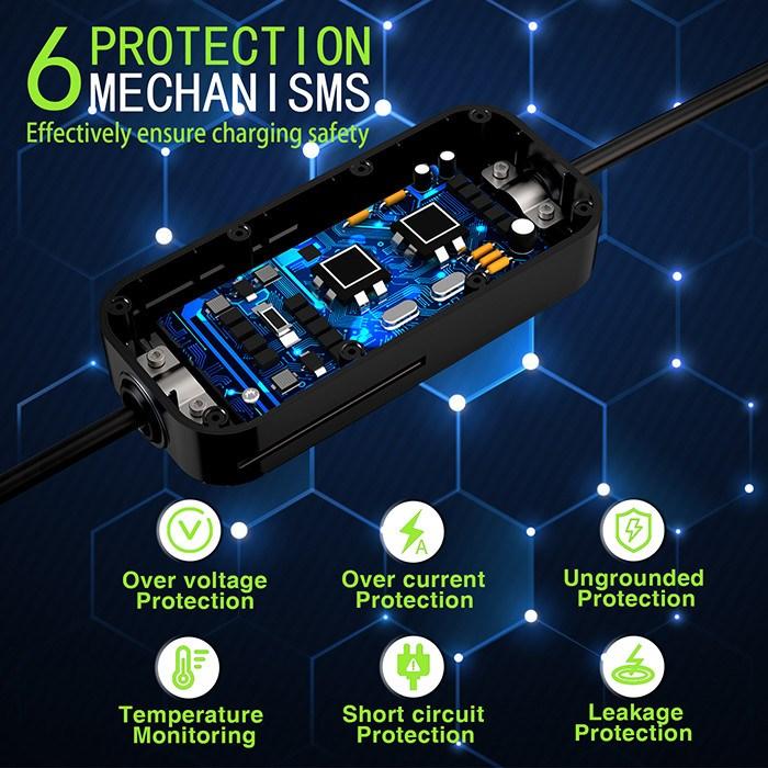 Actual product image Qoltec Mobilna ładowarka do samochodu elektrycznego EV z regulacją 2w1 Typ2 | SCHUKO | 3.5kW | 230V (Type 2, 3.50 kW, 16 A)