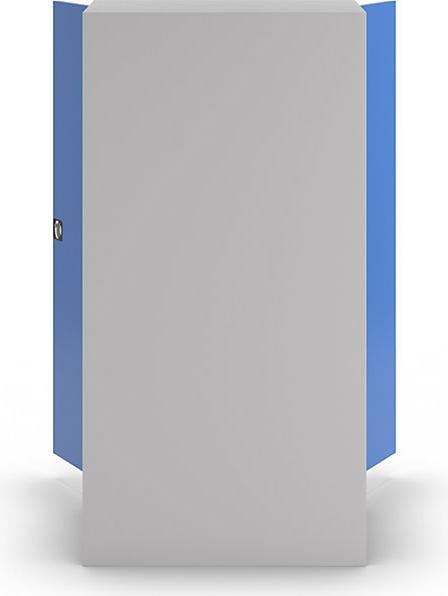 Produktbild eurokraft pro Vertikalauszugschrank, ohne Trennwand, 3 Auszüge, lichtgrau / enzianblau (100 cm, 195 cm)