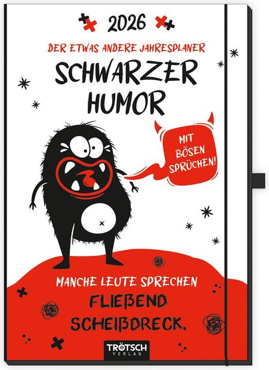 Actual product image Trtsch book calendar The somewhat different annual planner Black humour 2026 (10 x 16 cm, German)